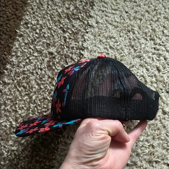 Herschel Supply Company Black and Pink Hat with chew marks on the back - Picture 2 of 5